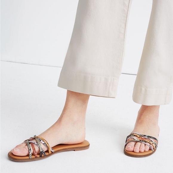 Madewell The Tracie Crisscross Slide Sandal in Snake Embossed Leather - Picture 10 of 10